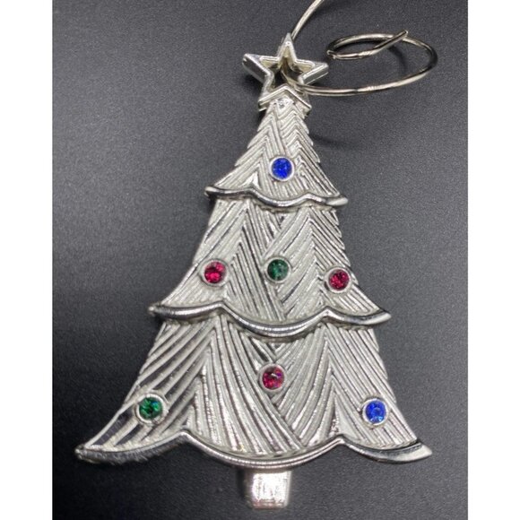 Lenox Sparkle and Scroll Christmas Ornaments Silverplate Wreath Tree Lot of 2 - Picture 11 of 11